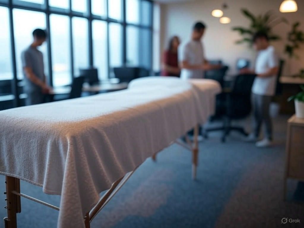 Massage table in a professionnal environment